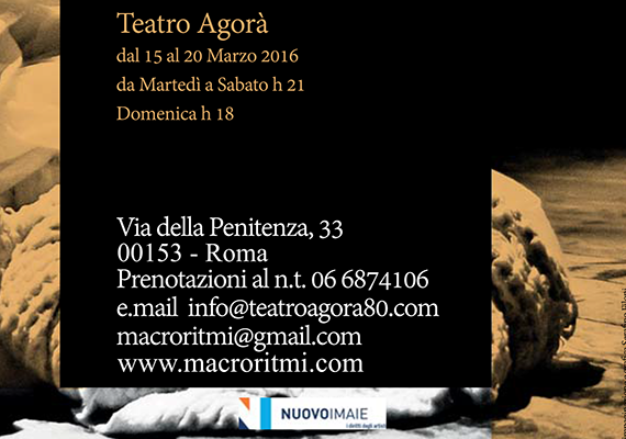 Flyer per Spettacolo teatrale Cittadine straniere di Maria Teresa Di Clemente.